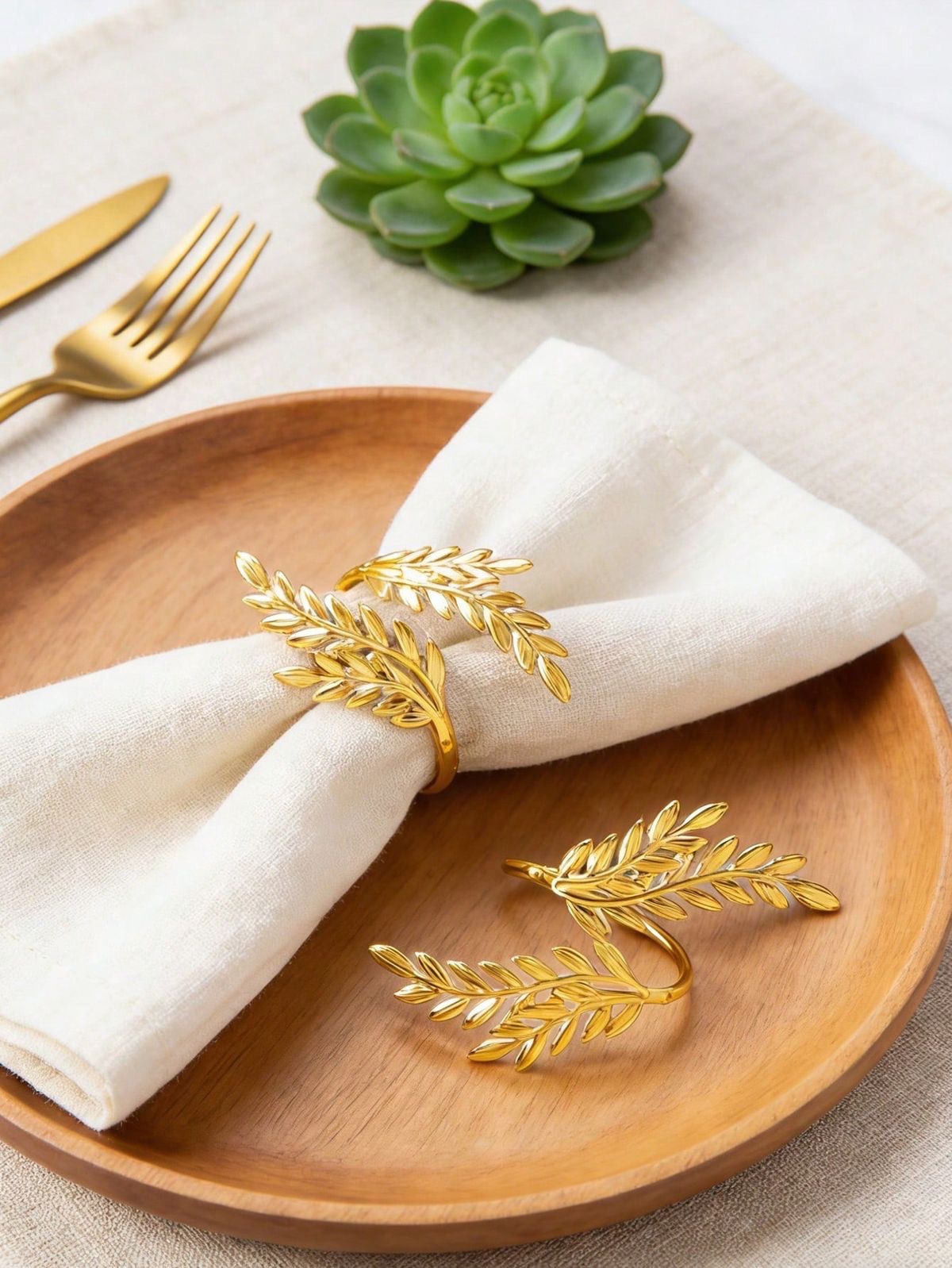 Unaza Dekorative për Peceta – Gold/Silver Leaf 6 Unaza