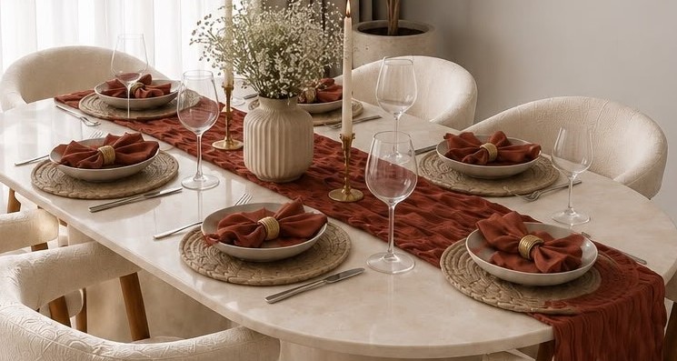 Table Runner Rust/Red 6+1