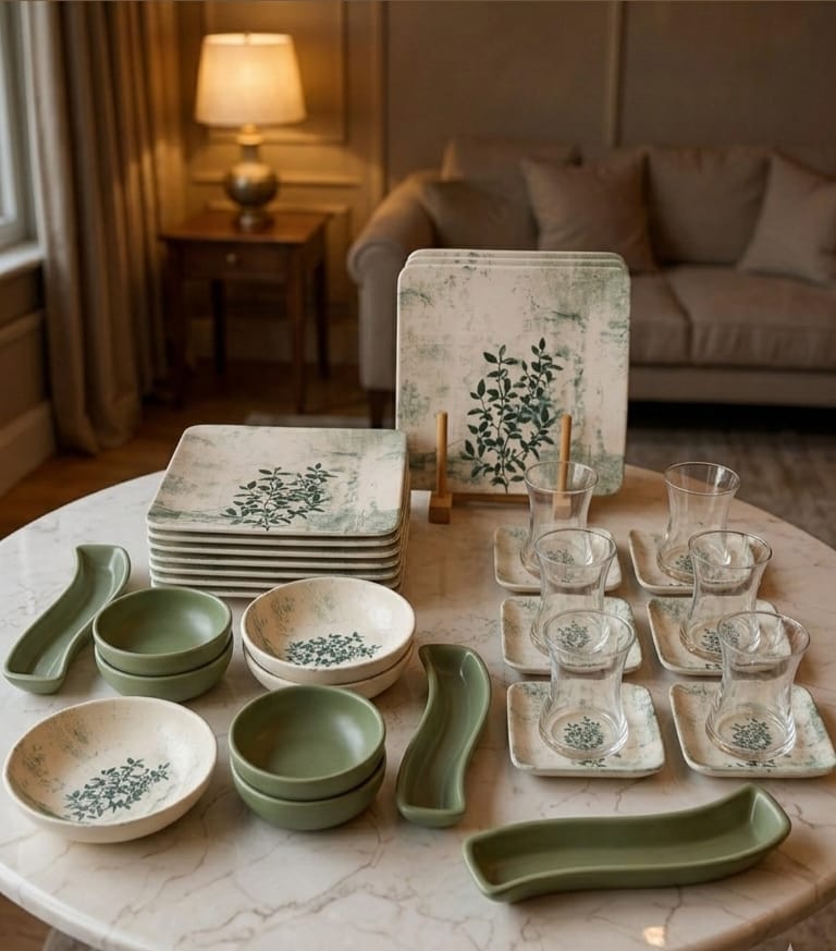 Set Mengjesi Green Botanical